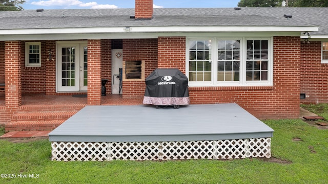 304 N Main St, Colerain, NC 27924 - deck featuring grilling area and a lawn