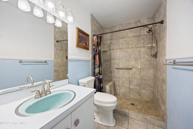 304 N Main St, Colerain, NC 27924 - full bath with tiled shower, vanity, and tile patterned flooring