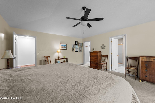 115 Baker Cir W, End, NC 27376 - bedroom with lofted ceiling, carpet flooring, and ceiling fan