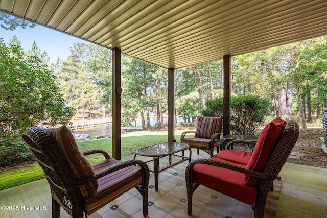 115 Baker Cir W, End, NC 27376 - view of patio / terrace featuring view of wooded area