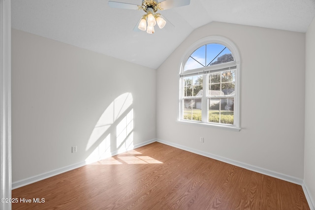 108 Bayswater Ct, New Bern, NC 28562 - empty room featuring wood finished floors, lofted ceiling, and a ceiling fan