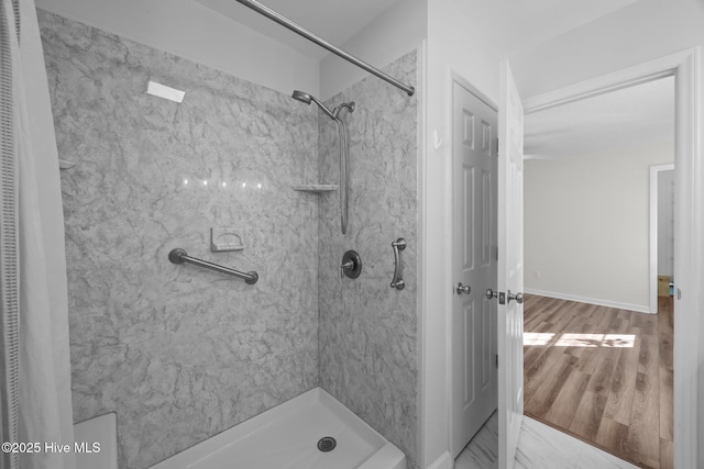 108 Bayswater Ct, New Bern, NC 28562 - full bath featuring a shower and wood finished floors