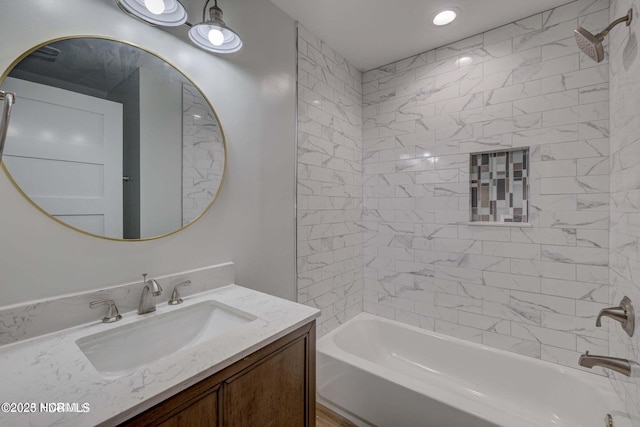 700 Bertram Ct, Hampstead, NC 28443 - bathroom featuring vanity and tub / shower combination