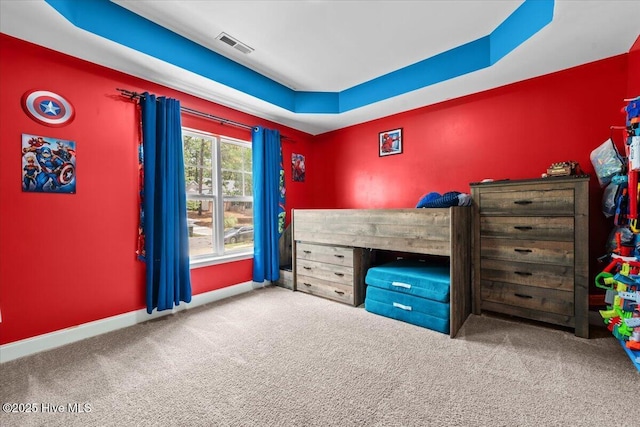 621 Longleaf Rd, Aberdeen, NC 28315 - bedroom with carpet flooring and a tray ceiling