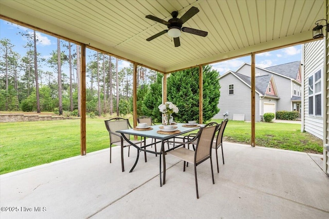 621 Longleaf Rd, Aberdeen, NC 28315 - view of patio with outdoor dining area and a ceiling fan
