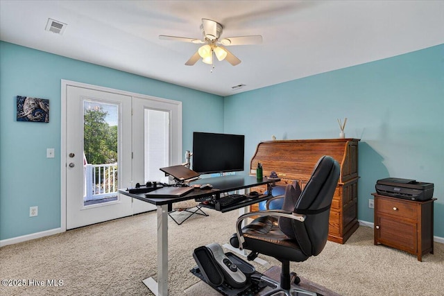 104 NE 27th St, Oak Island, NC 28465 - carpeted office featuring baseboards and ceiling fan