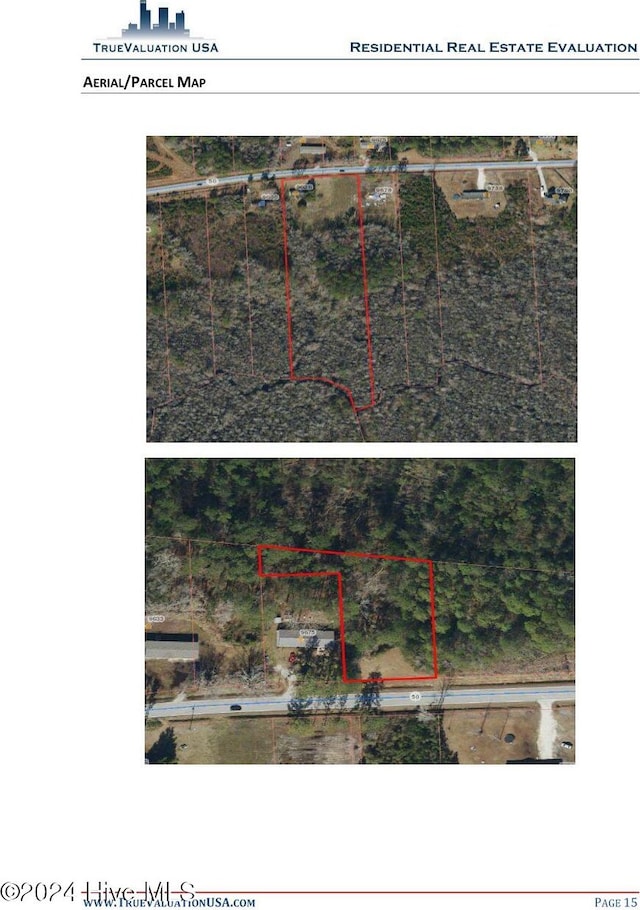 9626 NC Highway 50, Maple Hill, NC 28454 - aerial view of property's location with property boundaries highlighted