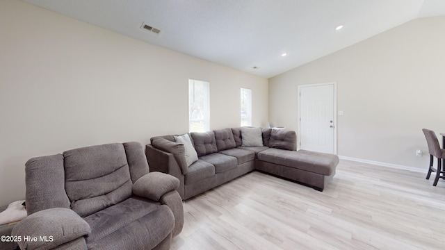 973 Ramsey Rd, Jacksonville, NC 28546 - living room with lofted ceiling, light wood finished floors, and recessed lighting