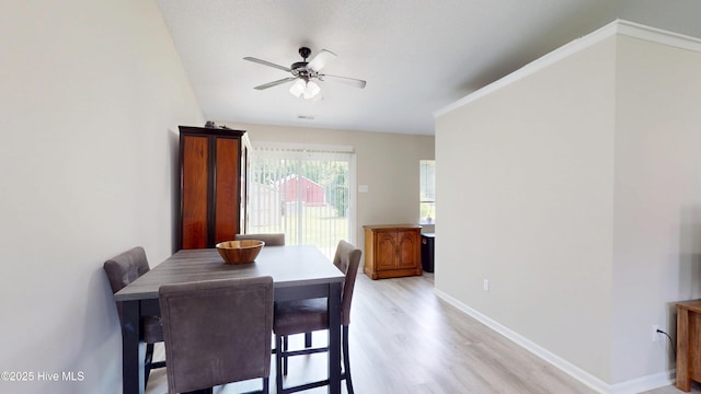 973 Ramsey Rd, Jacksonville, NC 28546 - dining space featuring a ceiling fan and light wood-style floors