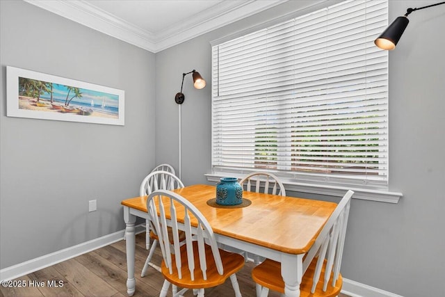280 Woodlands Way Unit 5, Calabash, NC 28467 - dining area with ornamental molding and wood finished floors