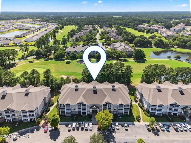 280 Woodlands Way Unit 5, Calabash, NC 28467 - aerial perspective of suburban area featuring a large body of water and a golf club