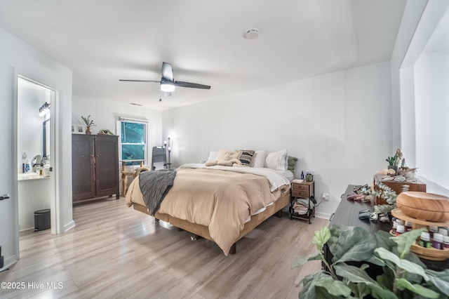6017 Covenant Ln, Wilmington, NC 28403 - bedroom with light wood finished floors and a ceiling fan