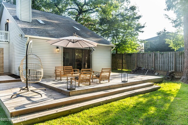 6017 Covenant Ln, Wilmington, NC 28403 - wooden deck with an outdoor hangout area