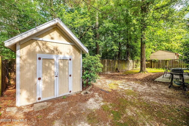 529 Maple Branches Dr, Leland, NC 28451 - view of shed featuring a fenced backyard