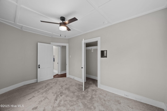 902 College St, Vanceboro, NC 28586 - unfurnished bedroom featuring carpet flooring, a closet, and ceiling fan