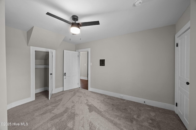 902 College St, Vanceboro, NC 28586 - unfurnished bedroom with carpet, a closet, and a ceiling fan