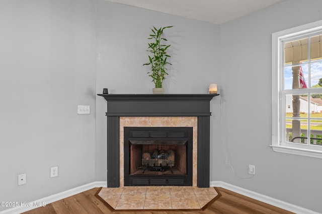 1134 Tebo Rd, New Bern, NC 28562 - detailed view of wood finished floors and a fireplace