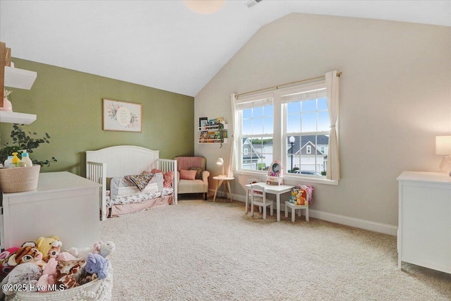 108 Bernier Ct, Princeton, NC 27569 - bedroom with carpet and lofted ceiling