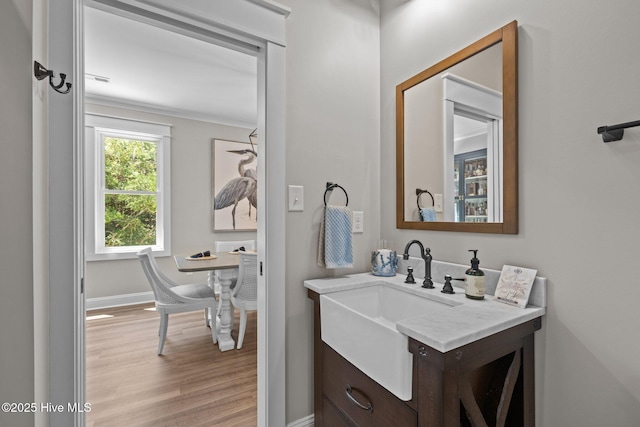 8805 Sound View Ct, Emerald Isle, NC 28594 - bathroom with vanity and wood finished floors