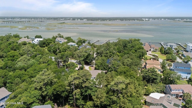 8805 Sound View Ct, Emerald Isle, NC 28594 - aerial view of property and surrounding area featuring nearby suburban area and a nearby body of water