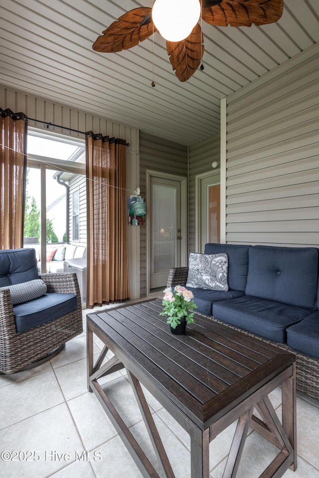 404 River Birch Dr, Greenville, NC 27858 - sunroom featuring an outdoor hangout area and ceiling fan