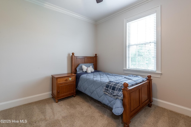 404 River Birch Dr, Greenville, NC 27858 - bedroom featuring light colored carpet, crown molding, and ceiling fan