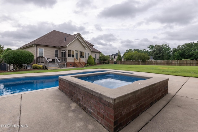 404 River Birch Dr, Greenville, NC 27858 - view of pool with an in-ground hot tub, a deck, and a patio area