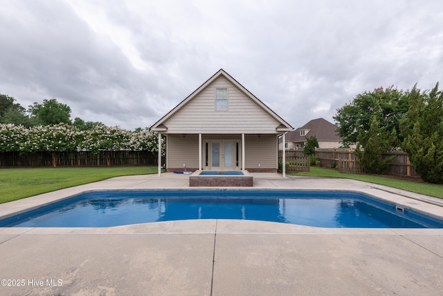 404 River Birch Dr, Greenville, NC 27858 - view of swimming pool with french doors, a patio area, and a fenced backyard
