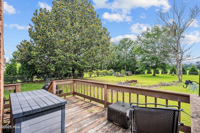 5023 Marathon Landing Ct, Castle Hayne, NC 28429 - wooden deck featuring a fenced backyard and view of wooded area