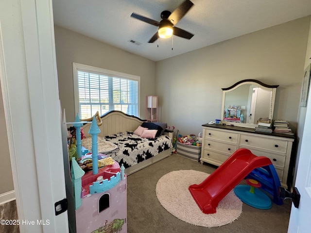 2925 Davenport Rd, Deep Run, NC 28525 - carpeted bedroom featuring ceiling fan
