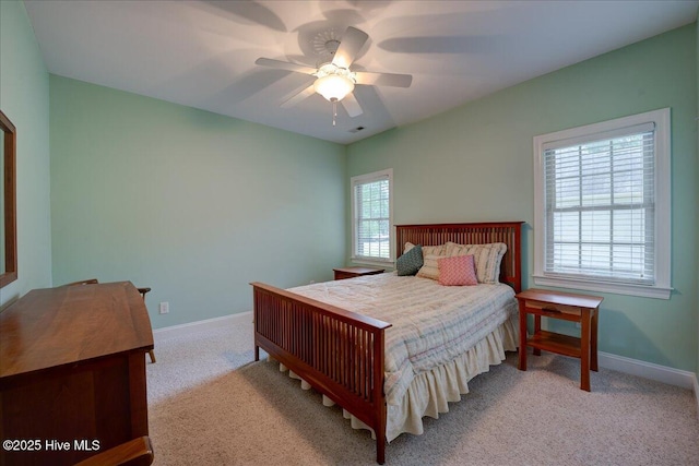 100 Knollwood Ct, New Bern, NC 28562 - carpeted bedroom featuring baseboards and ceiling fan