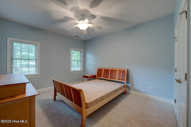 100 Knollwood Ct, New Bern, NC 28562 - bedroom featuring light carpet and a ceiling fan