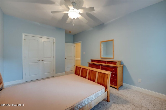 100 Knollwood Ct, New Bern, NC 28562 - bedroom with a closet, a ceiling fan, and carpet flooring