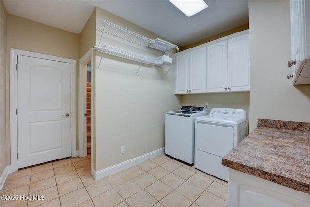 100 Knollwood Ct, New Bern, NC 28562 - washroom featuring cabinet space, independent washer and dryer, and light tile patterned floors
