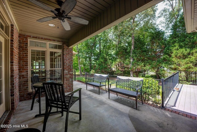 100 Knollwood Ct, New Bern, NC 28562 - view of patio / terrace with ceiling fan