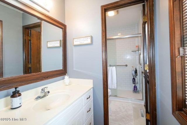 254 W Devonshire Ave, West End, NC 27376 - bathroom with vanity and a stall shower