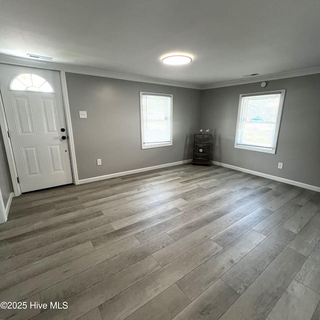 510 S Sycamore St, Fremont, NC 27830 - foyer with ornamental molding, wood finished floors, and plenty of natural light