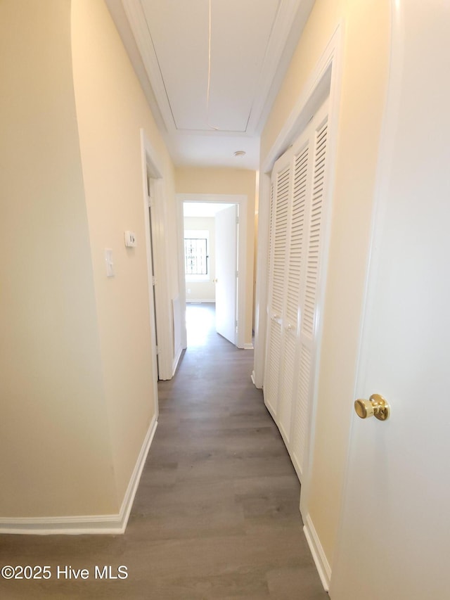 302 Bunche Dr, Goldsboro, NC 27530 - hallway with attic access and wood finished floors