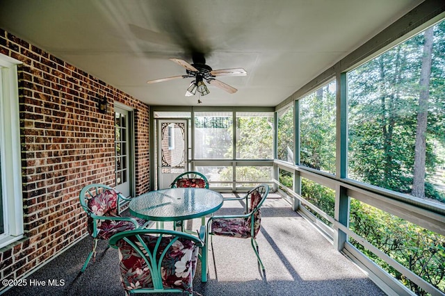 100 E Hedgelawn Way, Southern Pines, NC 28387 - sunroom featuring a ceiling fan and plenty of natural light