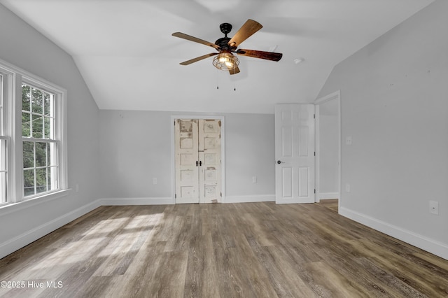 2971 Penderlea Hwy, Burgaw, NC 28425 - empty room featuring lofted ceiling, wood finished floors, and ceiling fan