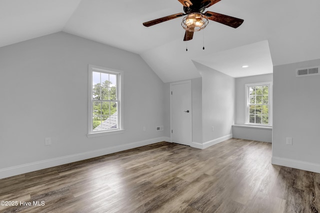 2971 Penderlea Hwy, Burgaw, NC 28425 - bonus room with vaulted ceiling, a ceiling fan, and wood finished floors