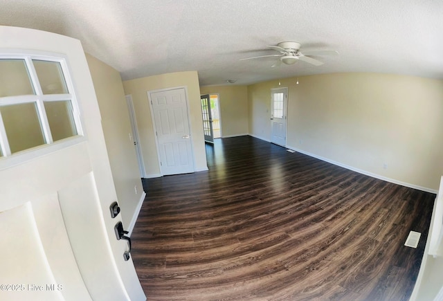 204 Mercer St, Goldsboro, NC 27530 - empty room featuring dark wood-style floors, a ceiling fan, and a textured ceiling