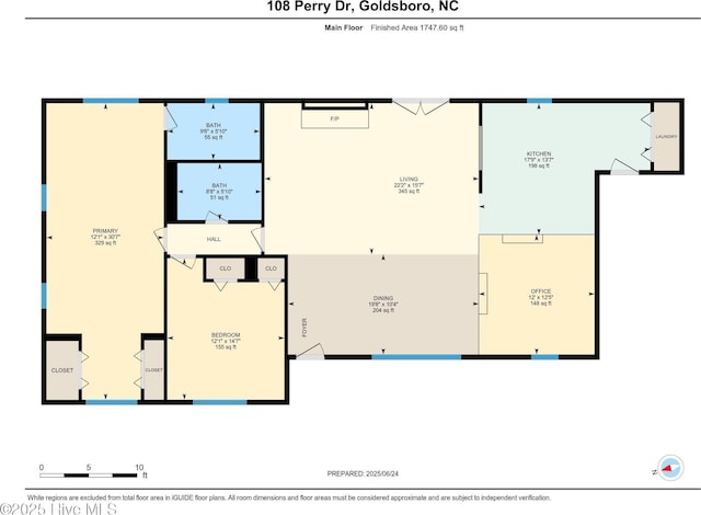108 Perry Dr, Goldsboro, NC 27530 - view of floor plan / room layout