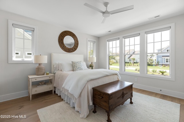 4139 Cobleskill Dr, Leland, NC 28451 - bedroom with wood finished floors and ceiling fan