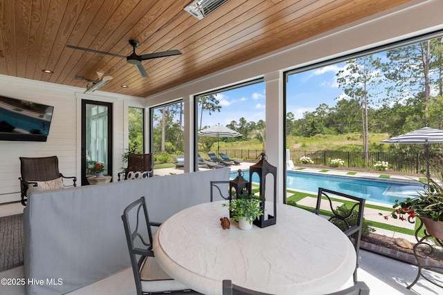 4139 Cobleskill Dr, Leland, NC 28451 - sunroom / solarium with outdoor dining space and ceiling fan