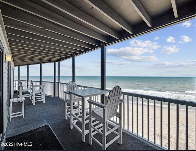1896 New River Inlet Rd Unit 1310, North Topsail Beach, NC 28460 - balcony featuring view of water and beach