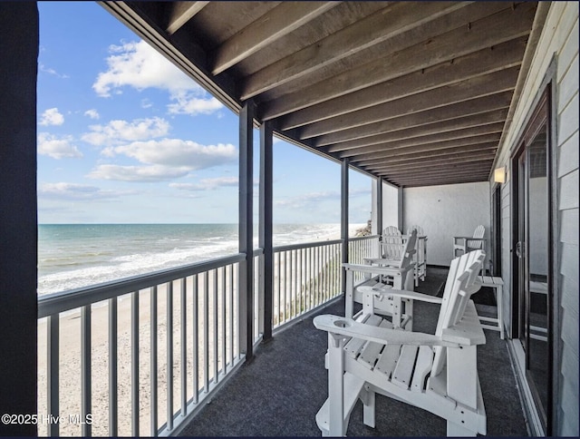 1896 New River Inlet Rd Unit 1310, North Topsail Beach, NC 28460 - balcony featuring view of water and beach