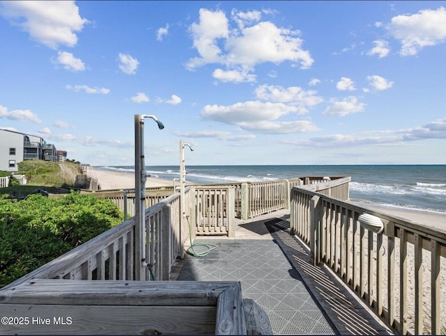 1896 New River Inlet Rd Unit 1310, North Topsail Beach, NC 28460 - surrounding community with a beach view and a deck with water view