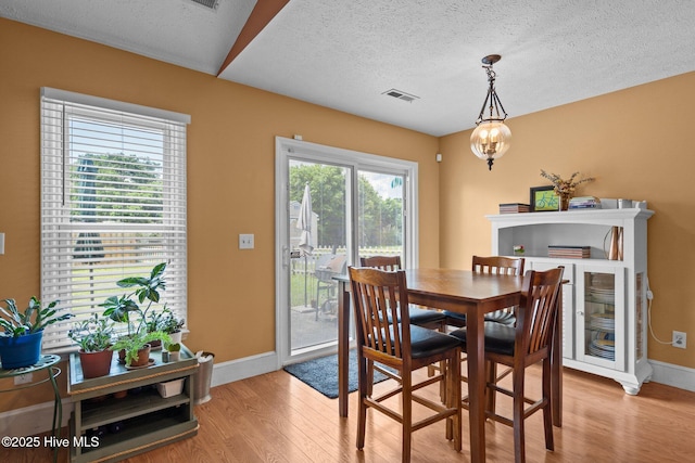 1005 Pleasant Dale Dr, Wilmington, NC 28412 - dining room featuring light wood-type flooring and a textured ceiling