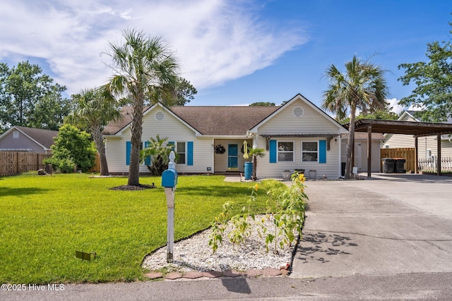 1005 Pleasant Dale Dr, Wilmington, NC 28412 - ranch-style home with concrete driveway and a carport